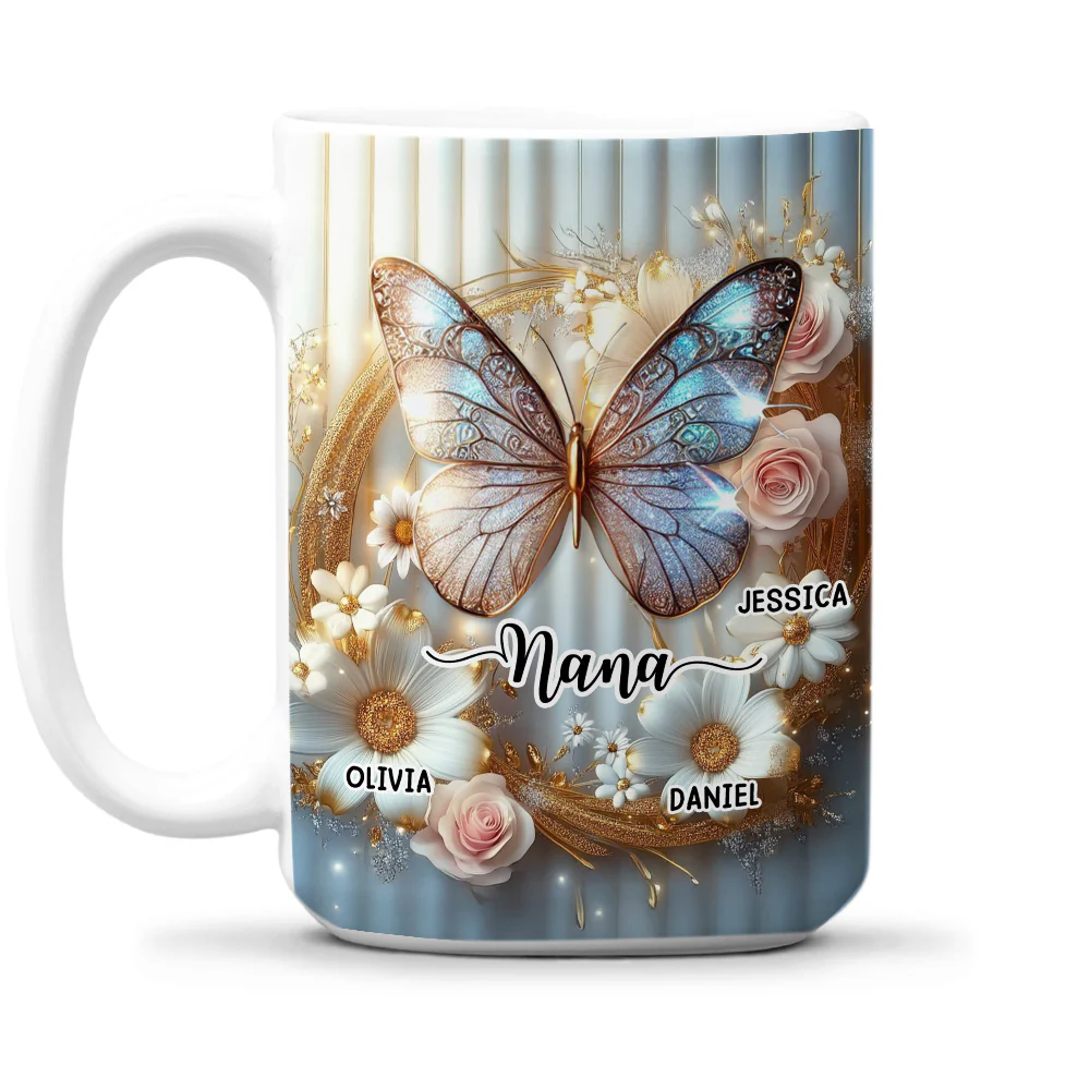 Grandma And Grandkids Beautiful - Personalized Custom 3D Effect Coffee Mug - Image 5
