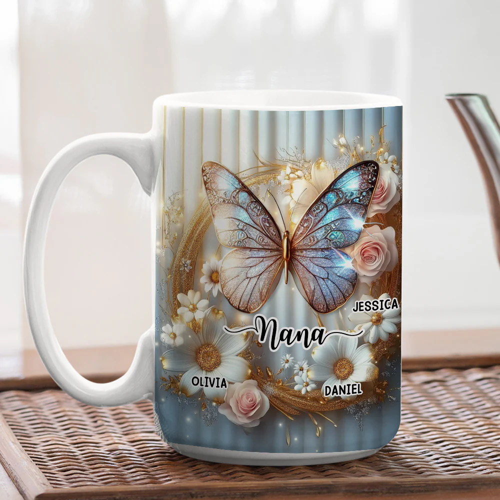 Grandma And Grandkids Beautiful - Personalized Custom 3D Effect Coffee Mug - Image 6