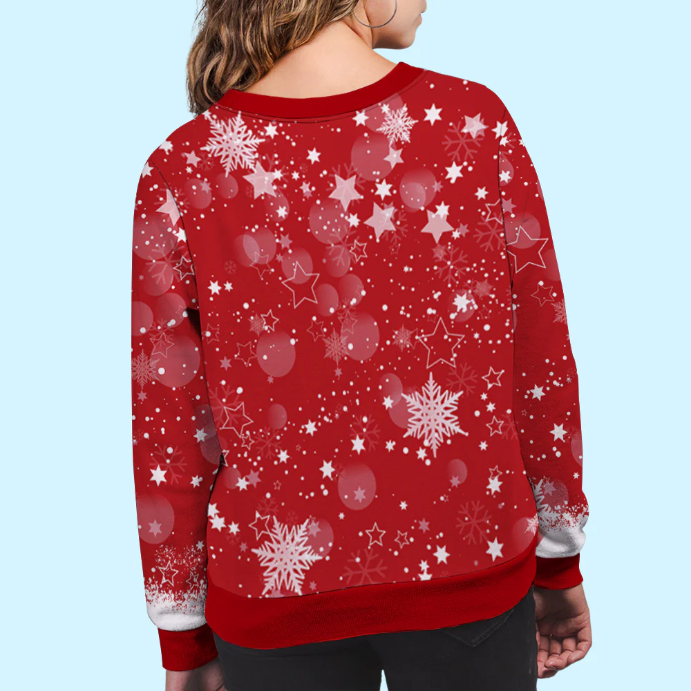 Grandma And Grandkids Christmas - Personalized Custom All-Over-Print Sweatshirt - Image 4