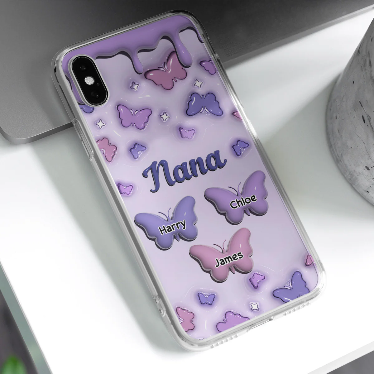 Grandma And Grandkids - Personalized Custom 3D Inflated Effect Phone Case - Image 3