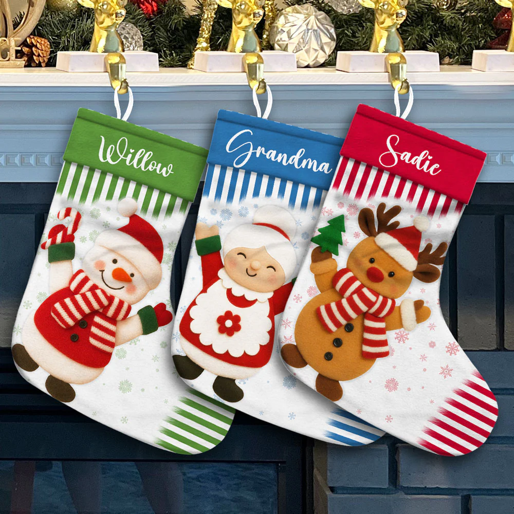 Grandma And Grandkids - Personalized Custom Christmas Stocking