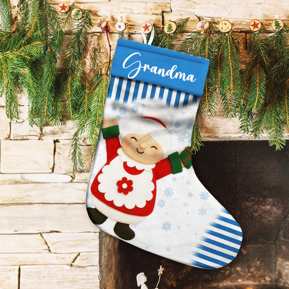 Grandma And Grandkids - Personalized Custom Christmas Stocking - Image 4