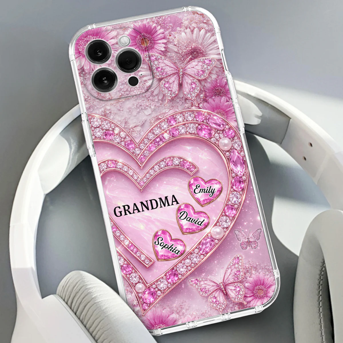 Grandma And Lovely Grandkids - Personalized Custom 3D Effect Phone Case - Image 3