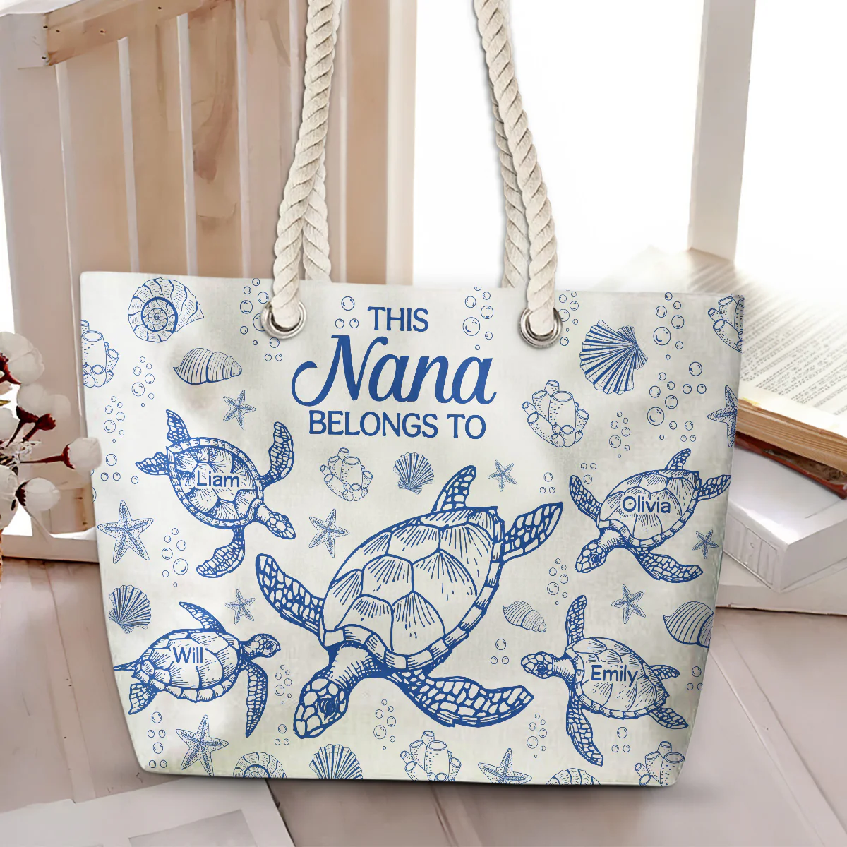 Grandma At The Beach - Personalized Custom Beach Bag - Image 2