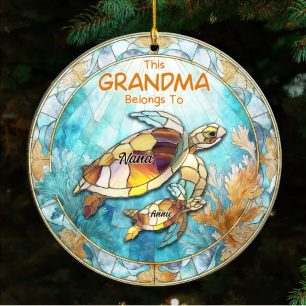Grandma Belongs To - Personalized Custom Acrylic Ornament - Image 6