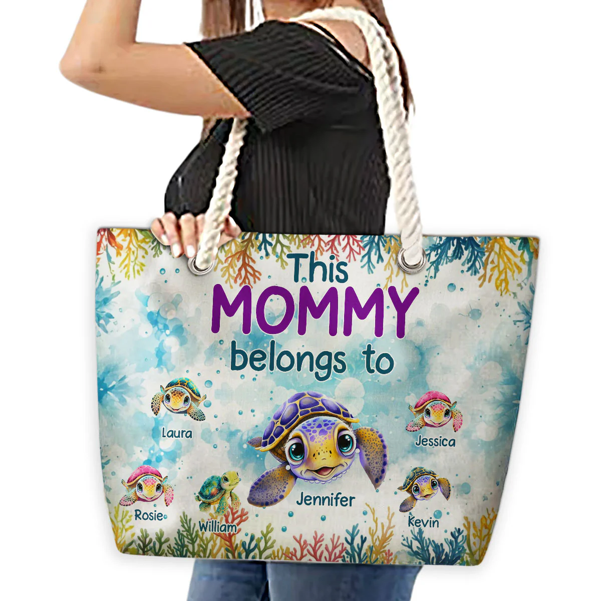 Grandma Belongs To - Personalized Custom Beach Bag - Image 5