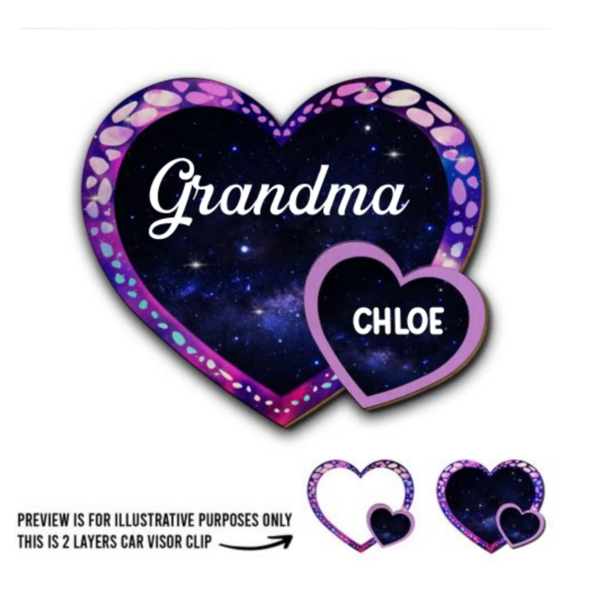 Grandma Belongs To - Personalized Custom Car Visor Clip - Image 5