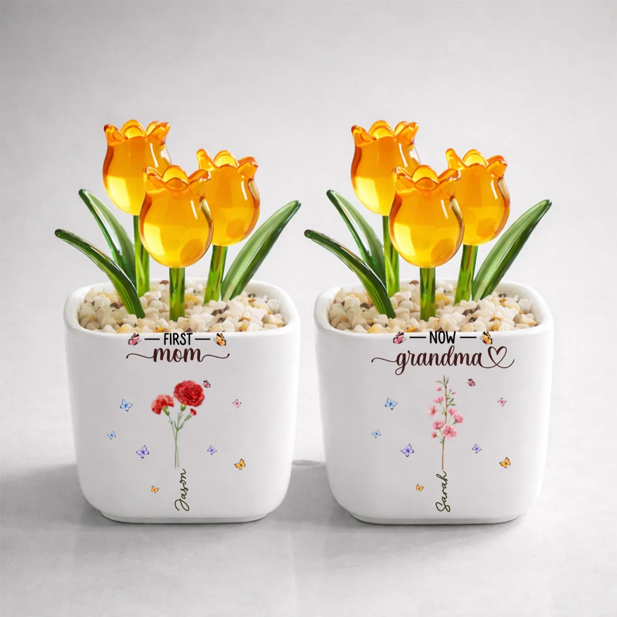 Grandma Birthmonth Flower - Personalized Custom Glass Everlasting Tulips - Image 11