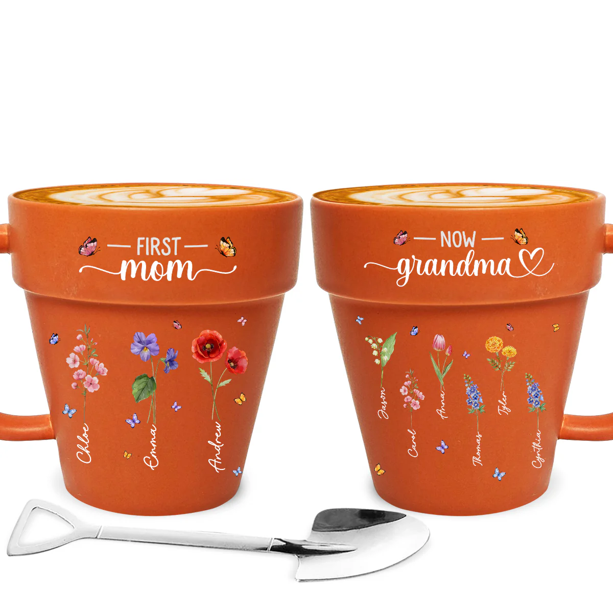 Grandma Birthmonth Flower - Personalized Custom Plant Pot Mug