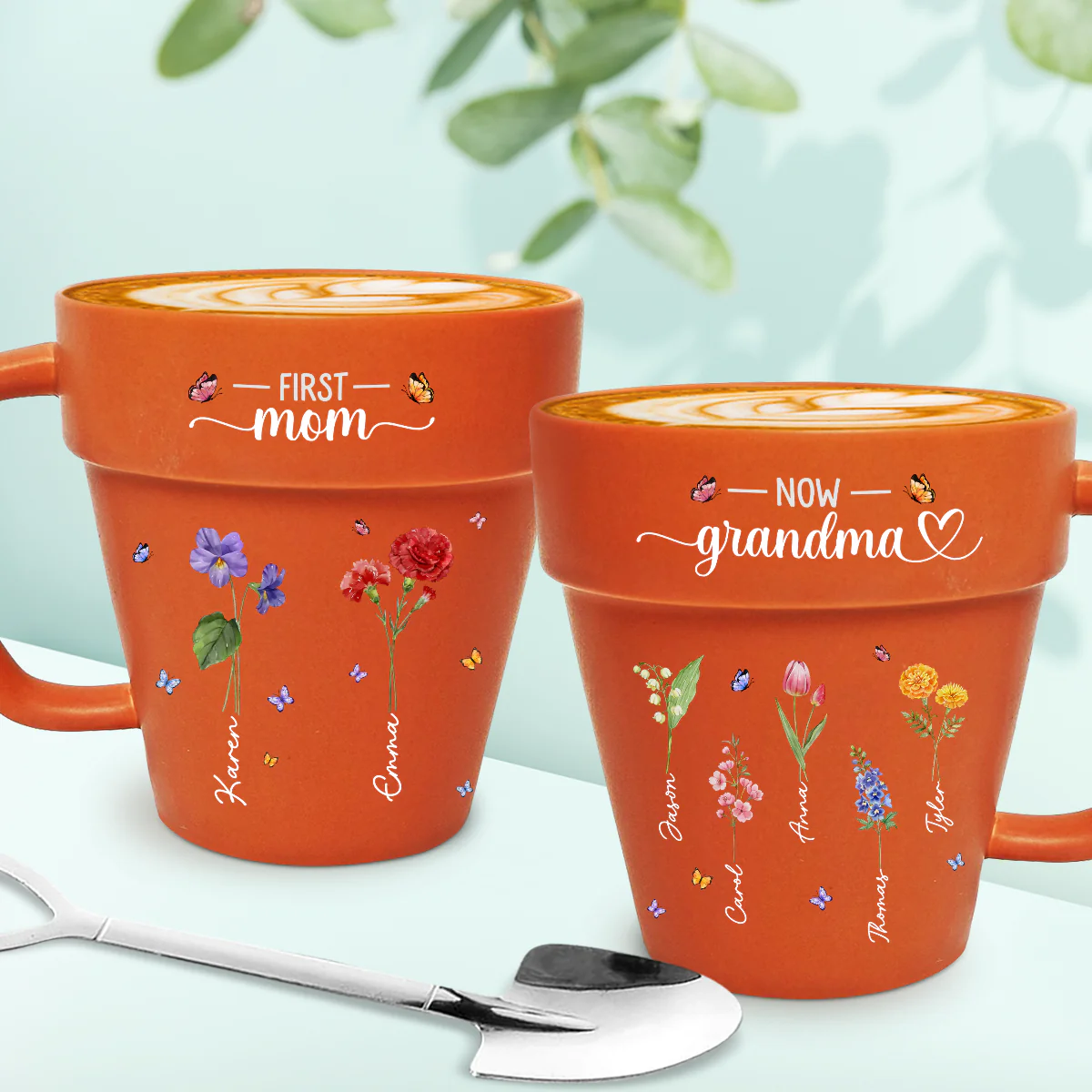 Grandma Birthmonth Flower - Personalized Custom Plant Pot Mug - Image 3