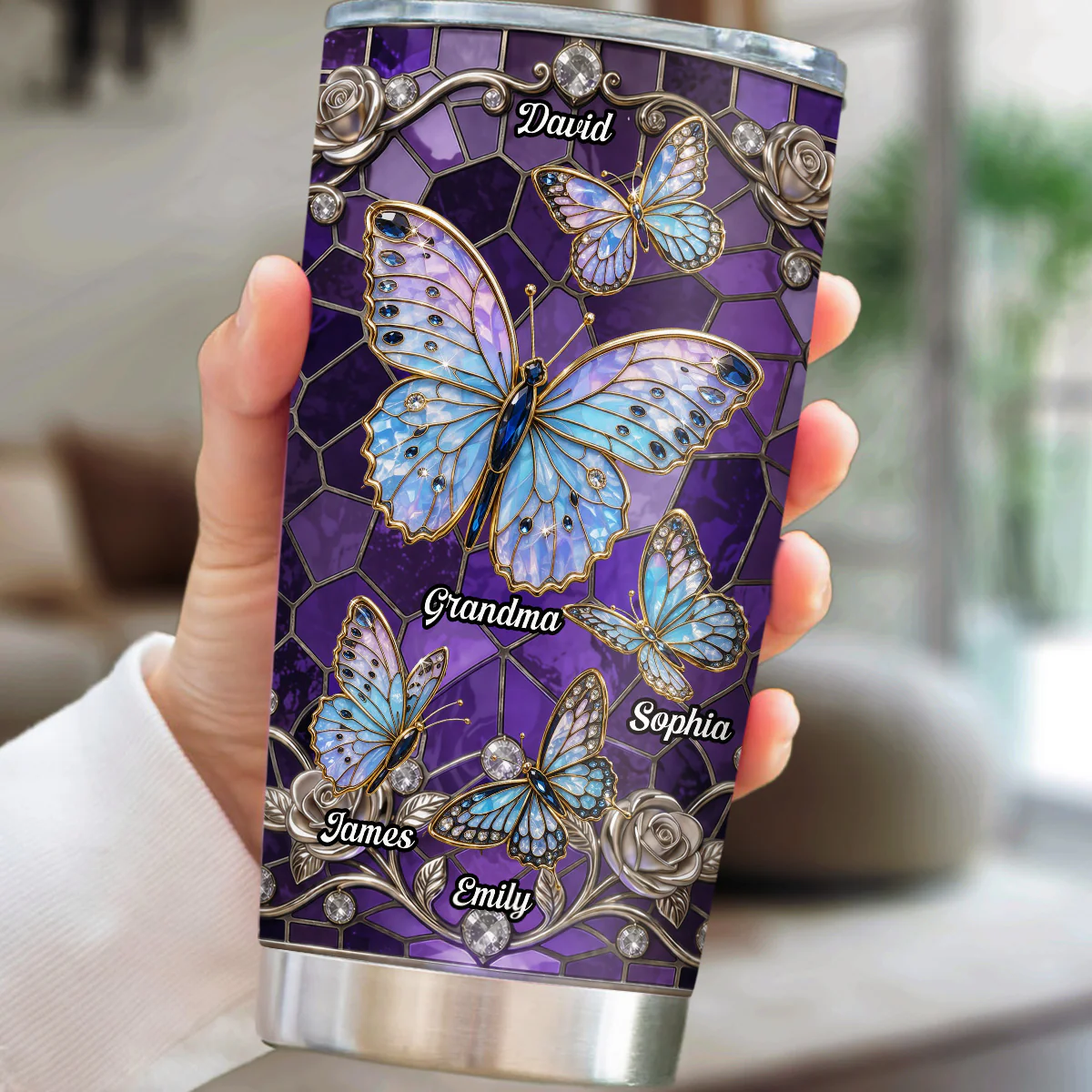 Grandma Blink - Personalized Custom 3D Inflated Effect Tumbler - Image 2