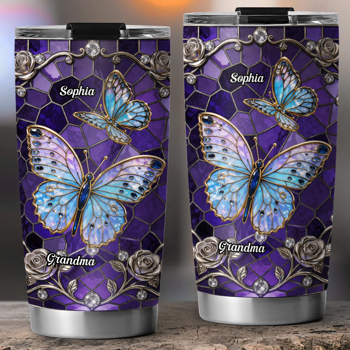 Grandma Blink - Personalized Custom 3D Inflated Effect Tumbler - Image 5