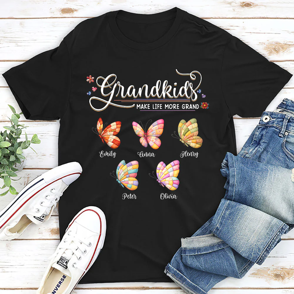 Grandma Butterflies - Personalized Custom Shirt - Image 2