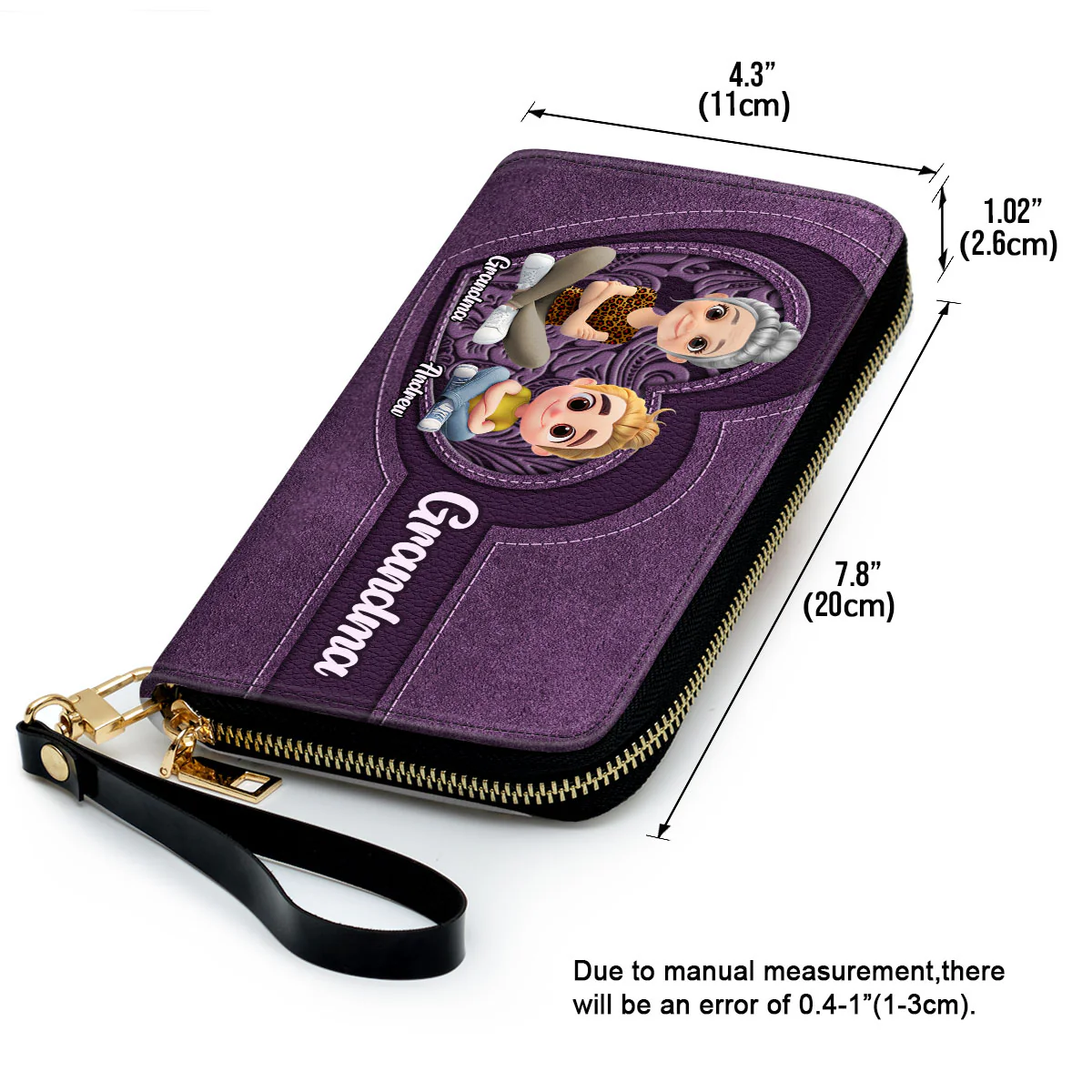 Grandma Butterfly - Personalized Custom Leather Wallet - Image 4