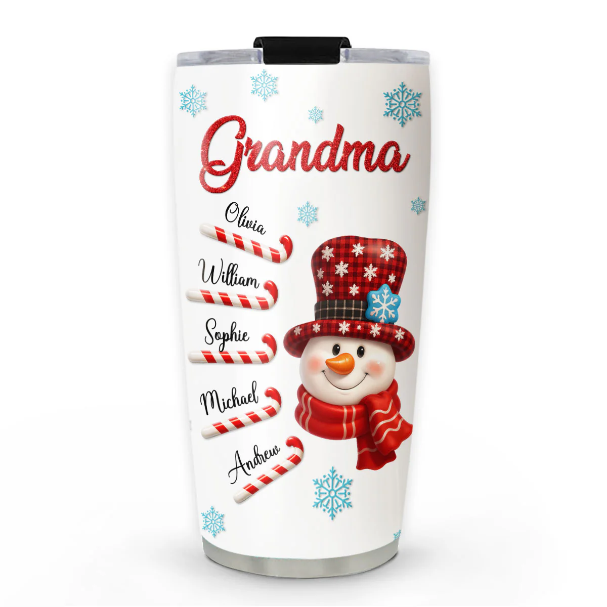 Grandma Christmas - Personalized Custom 3D Inflated Effect Tumbler