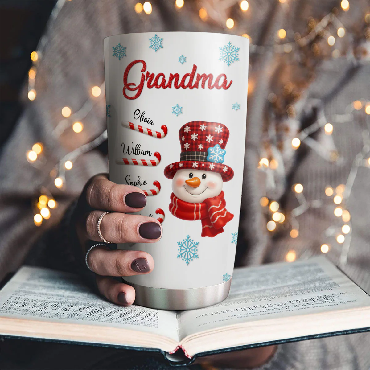 Grandma Christmas - Personalized Custom 3D Inflated Effect Tumbler - Image 4