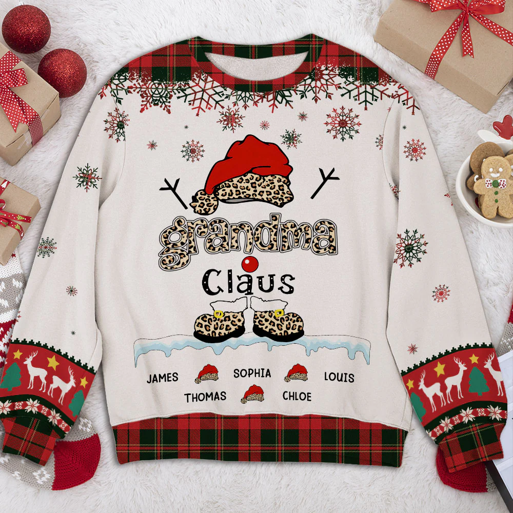Grandma Claus - Personalized Custom All-Over-Print Sweatshirt