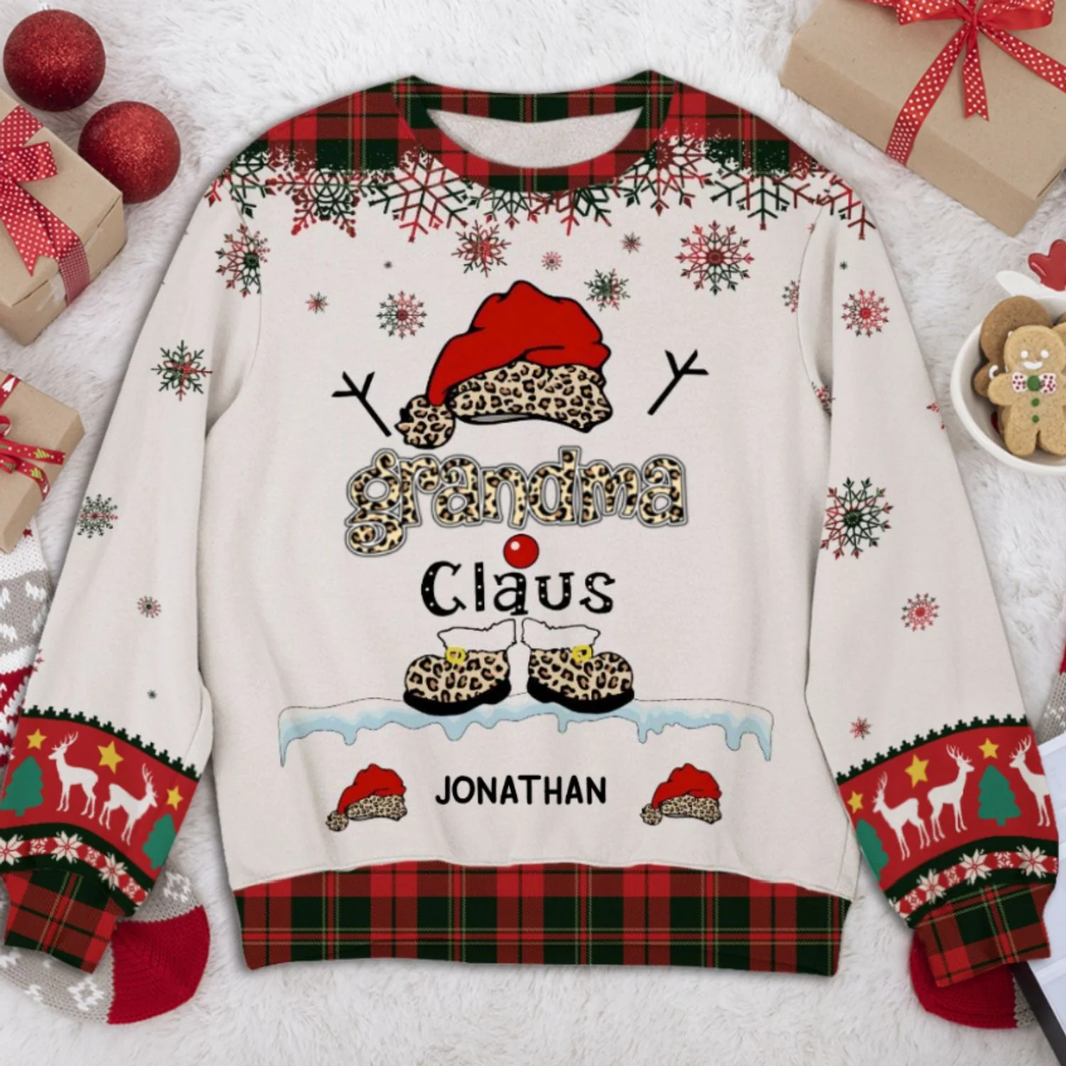 Grandma Claus - Personalized Custom All-Over-Print Sweatshirt - Image 4