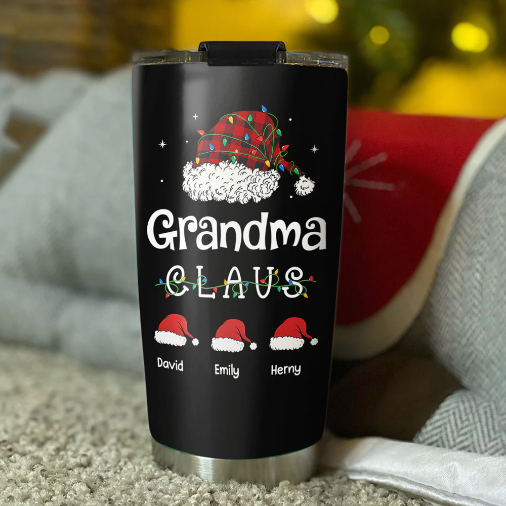 Grandma Claus - Personalized Custom Tumbler - Image 3