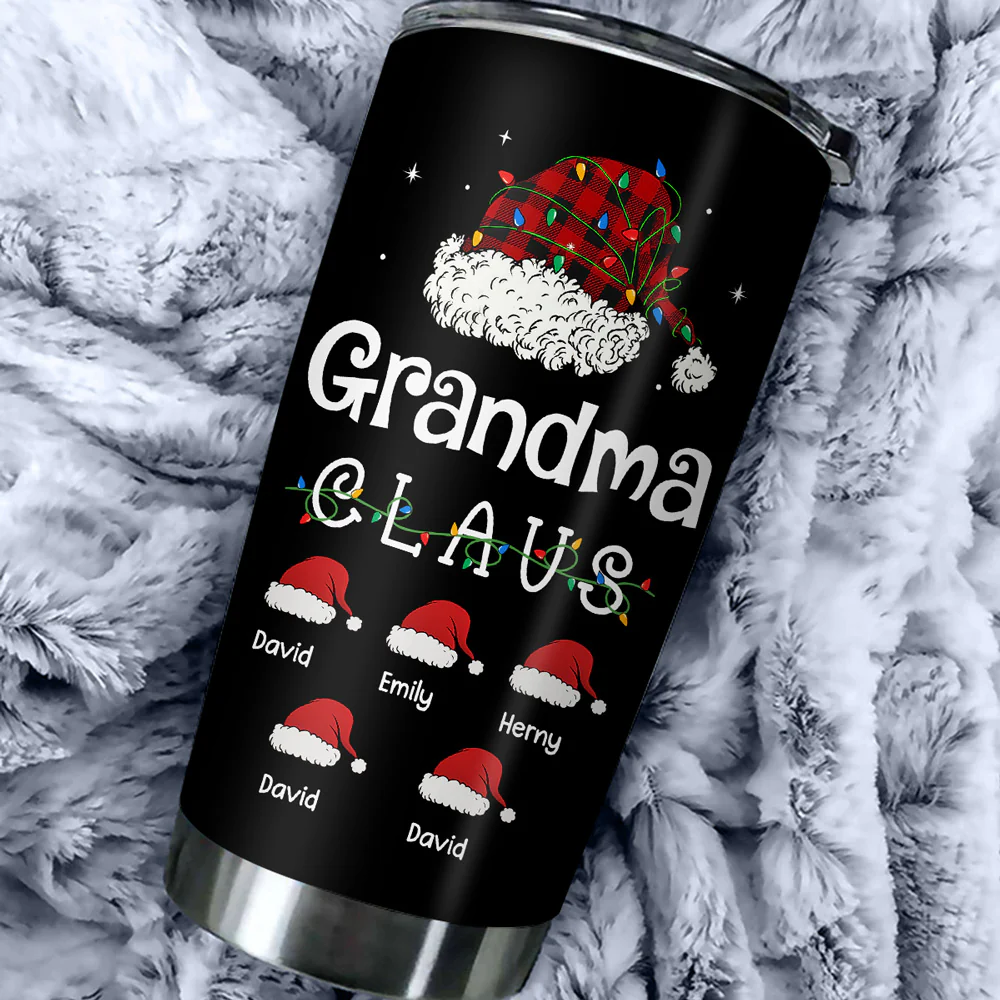Grandma Claus - Personalized Custom Tumbler - Image 5