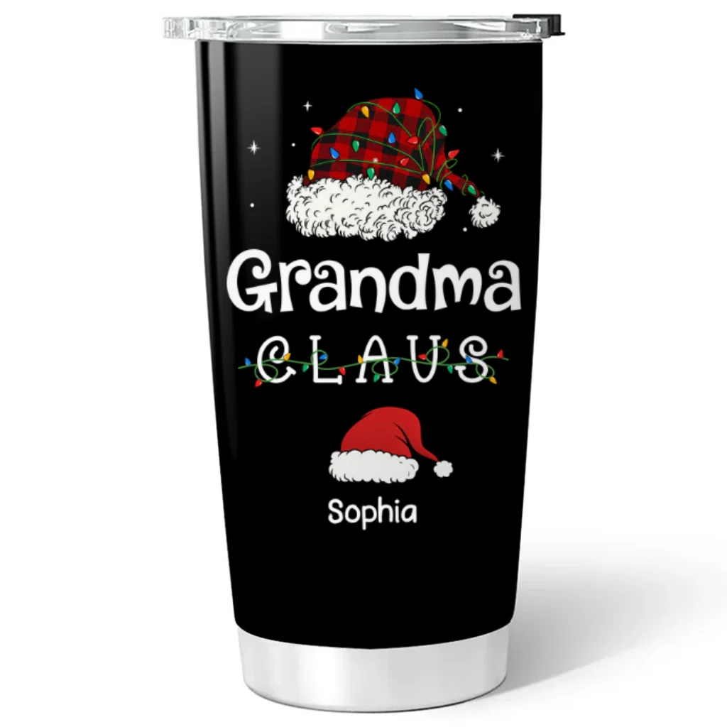 Grandma Claus - Personalized Custom Tumbler - Image 6