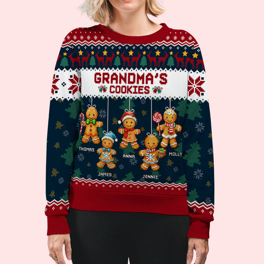 Grandma Cookies - Personalized Custom All-Over-Print Sweatshirt - Image 4
