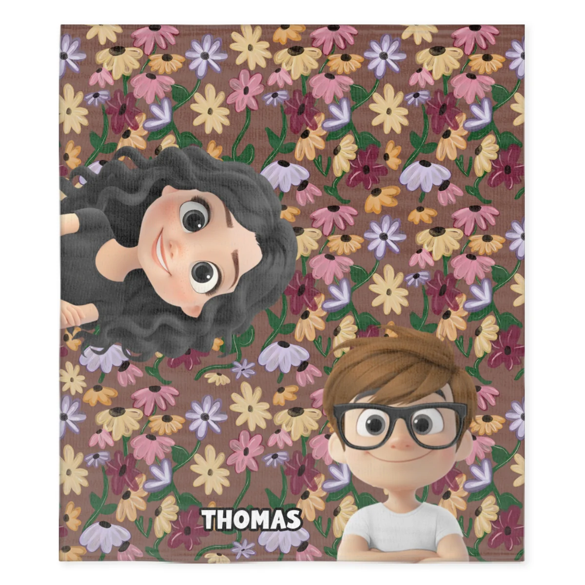 Grandma Cozy Flowers - Personalized Custom Fleece Blanket - Image 6