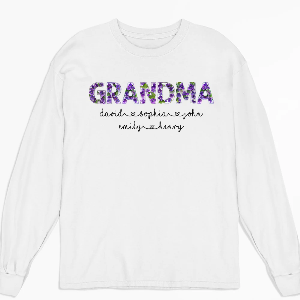 Grandma Custom Birth Month Flower - Personalized Custom Shirt