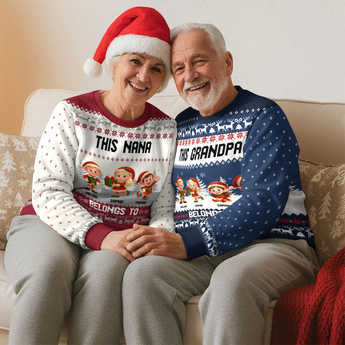 Grandma Elves - Personalized Custom All-Over-Print Sweatshirt - Image 5