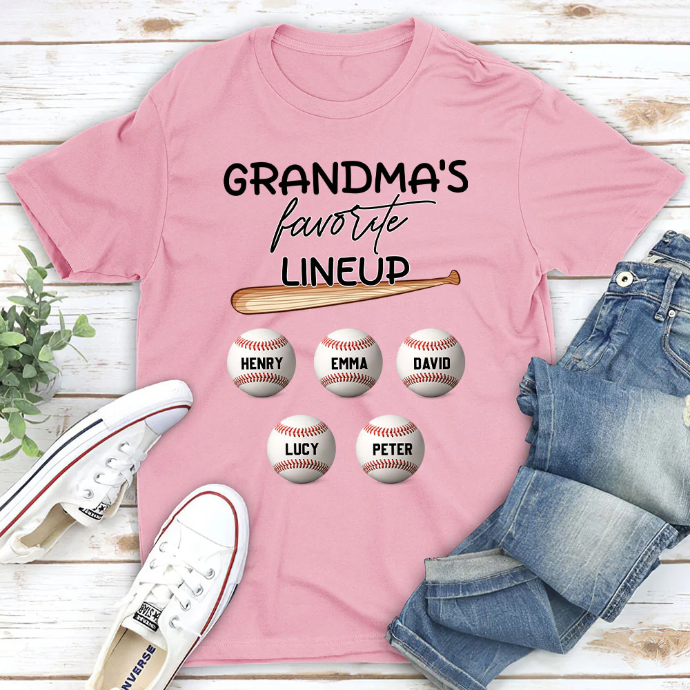  Grandma Favorite Lineup - Personalized Custom Shirt - Image 2