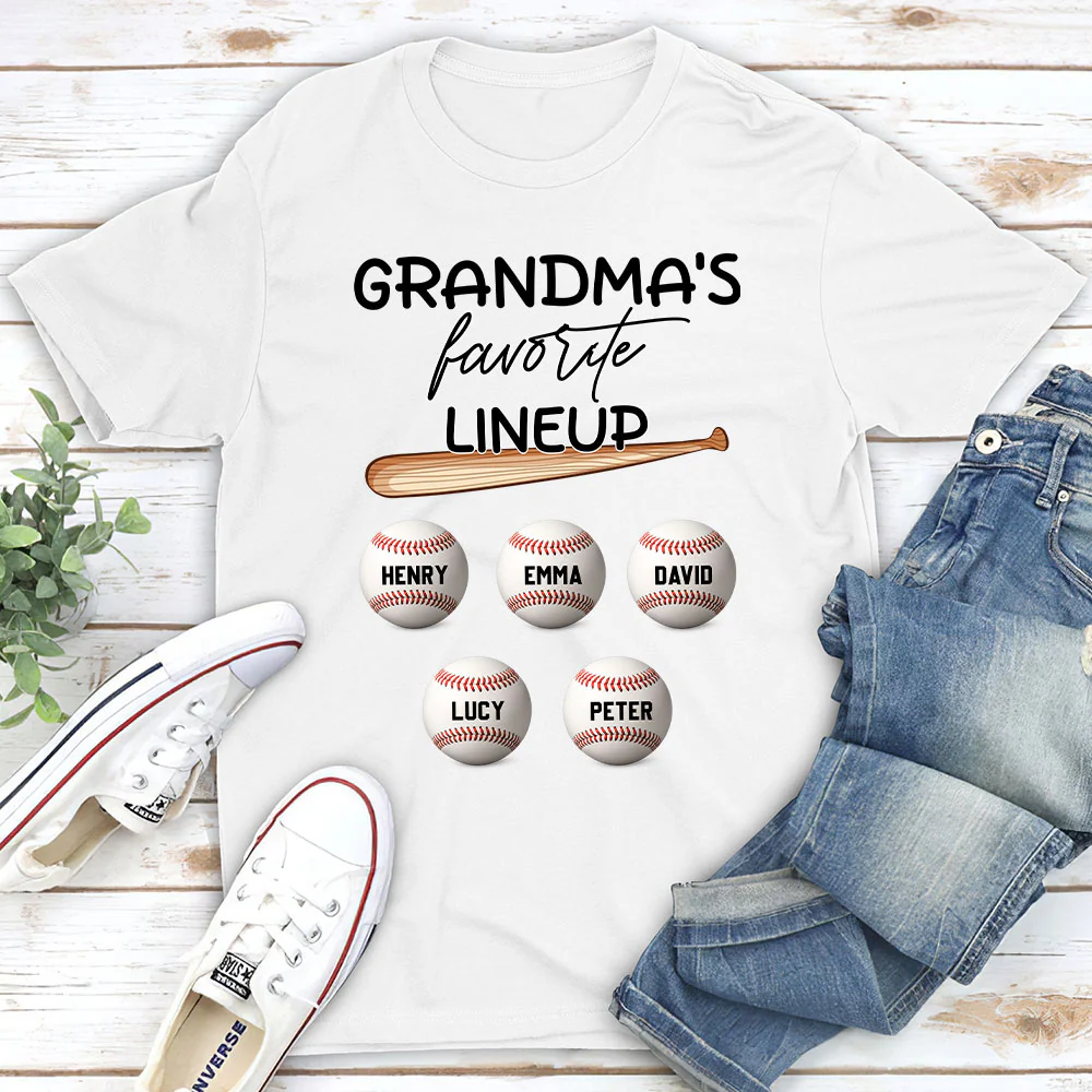  Grandma Favorite Lineup - Personalized Custom Shirt - Image 4