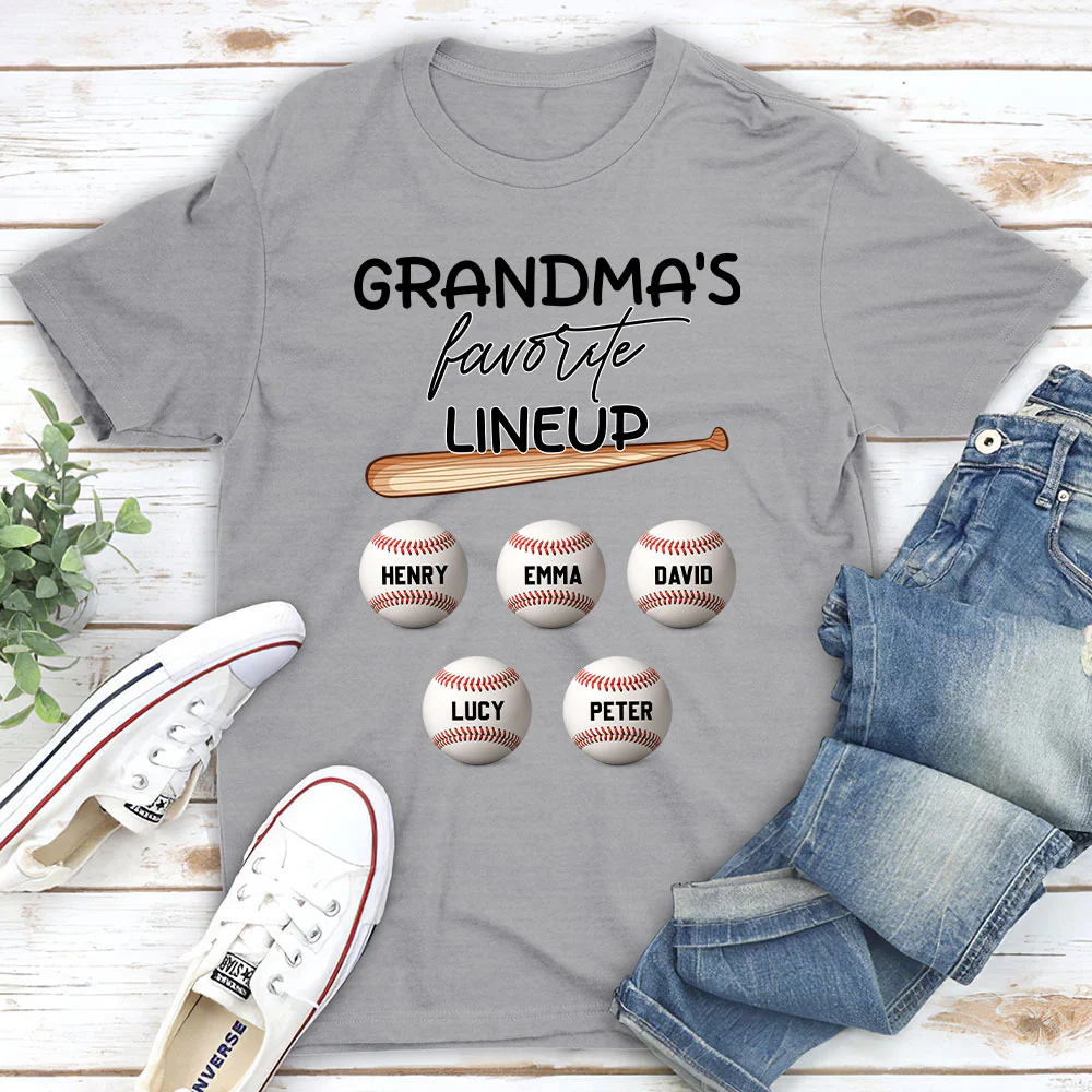  Grandma Favorite Lineup - Personalized Custom Shirt - Image 5