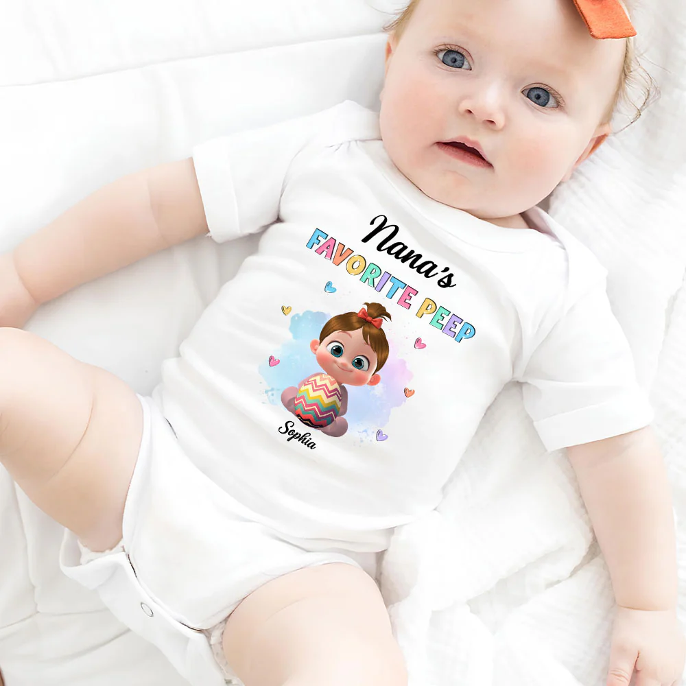 Grandma Favorite Peep - Personalized Custom Baby Onesie - Image 3