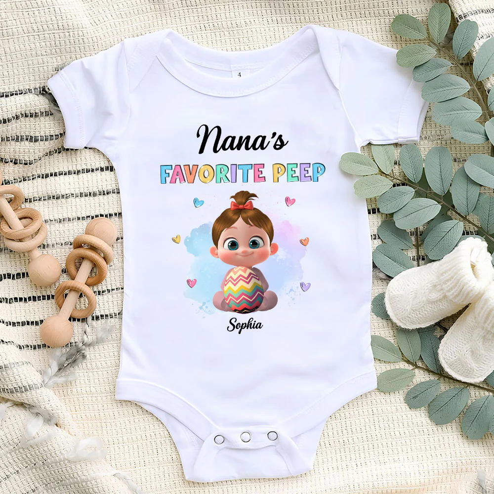 Grandma Favorite Peep - Personalized Custom Baby Onesie - Image 4