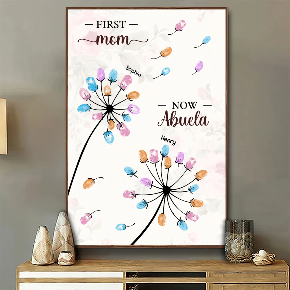 Grandma Fingerprint Flower - Personalized Custom Poster - Image 6