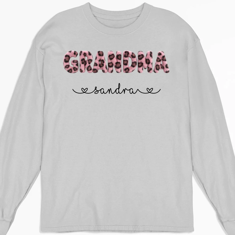 Grandma Fluffy Leopard - Personalized Custom Shirt - Image 11