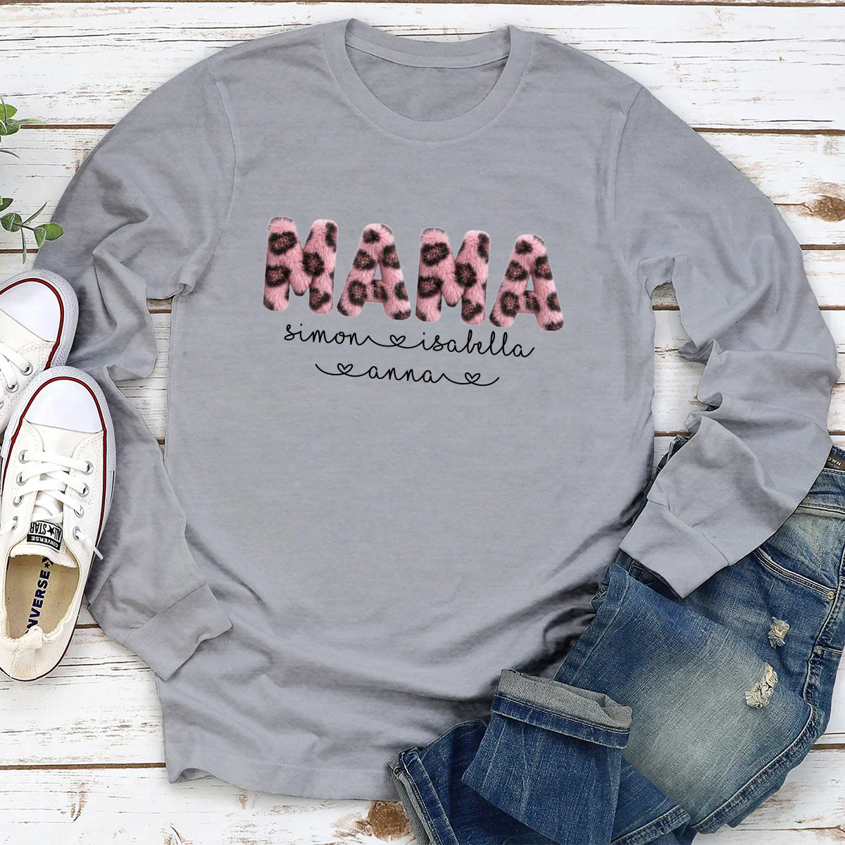 Grandma Fluffy Leopard - Personalized Custom Shirt - Image 3