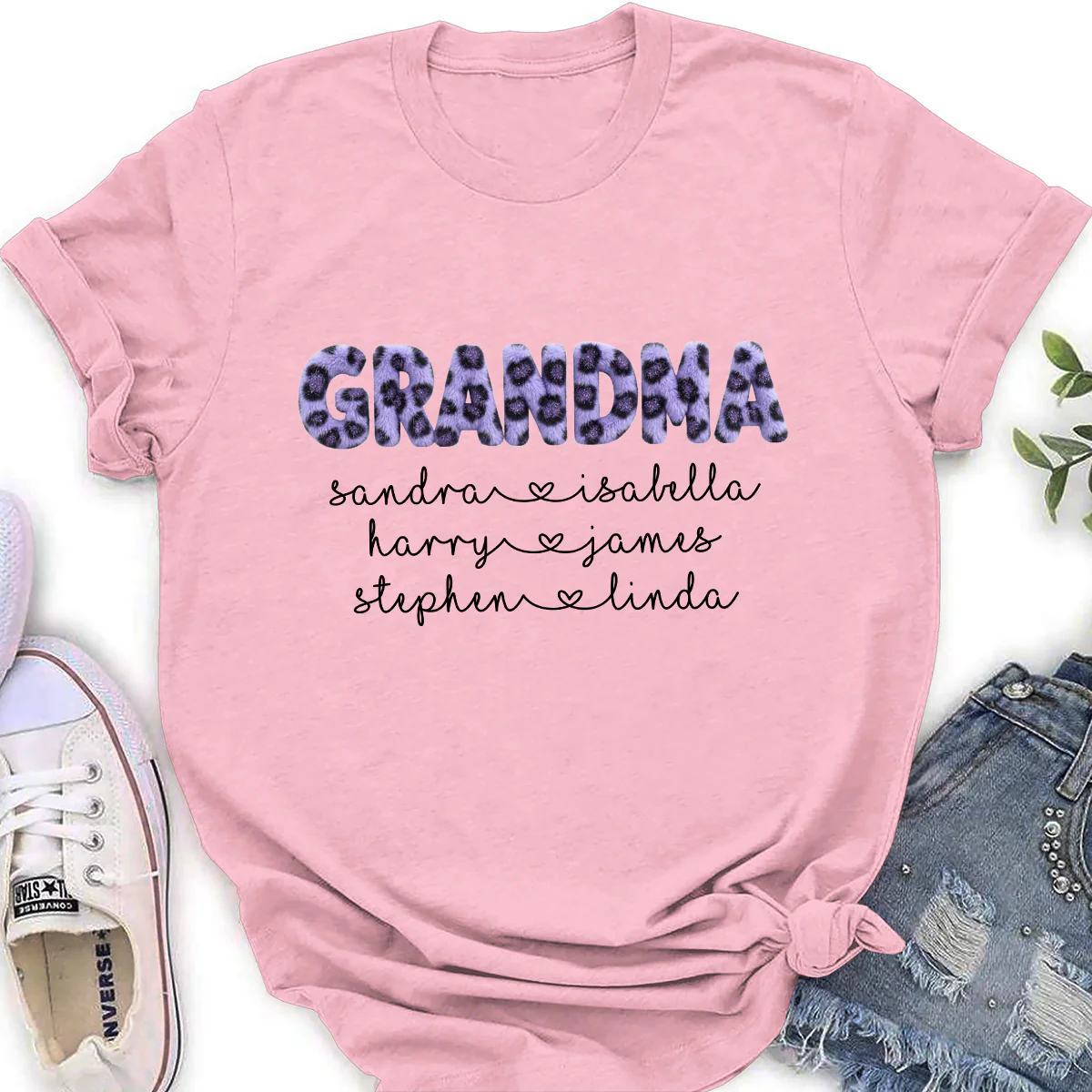 Grandma Fluffy Leopard - Personalized Custom Shirt - Image 4