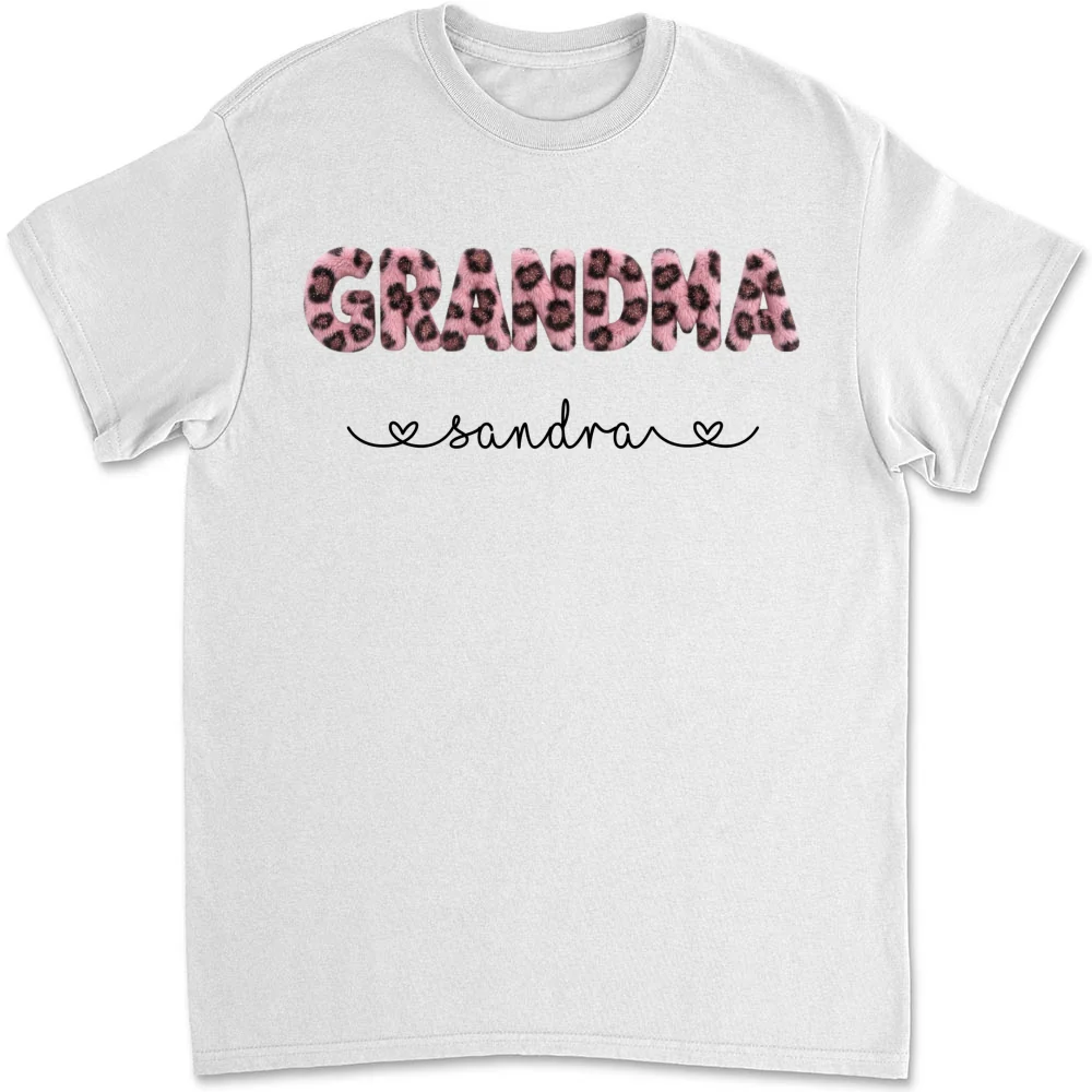 Grandma Fluffy Leopard - Personalized Custom Shirt - Image 6
