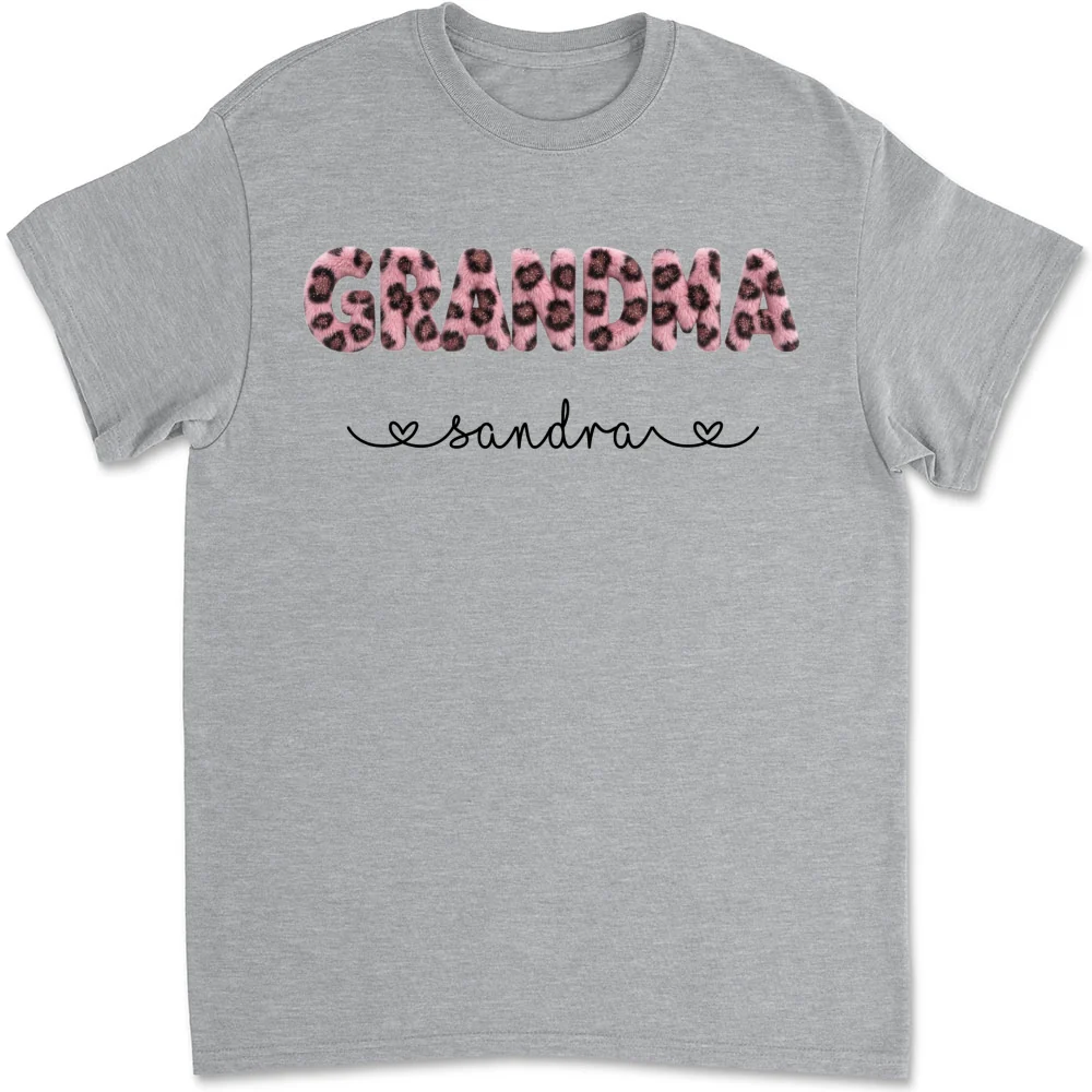 Grandma Fluffy Leopard - Personalized Custom Shirt - Image 7