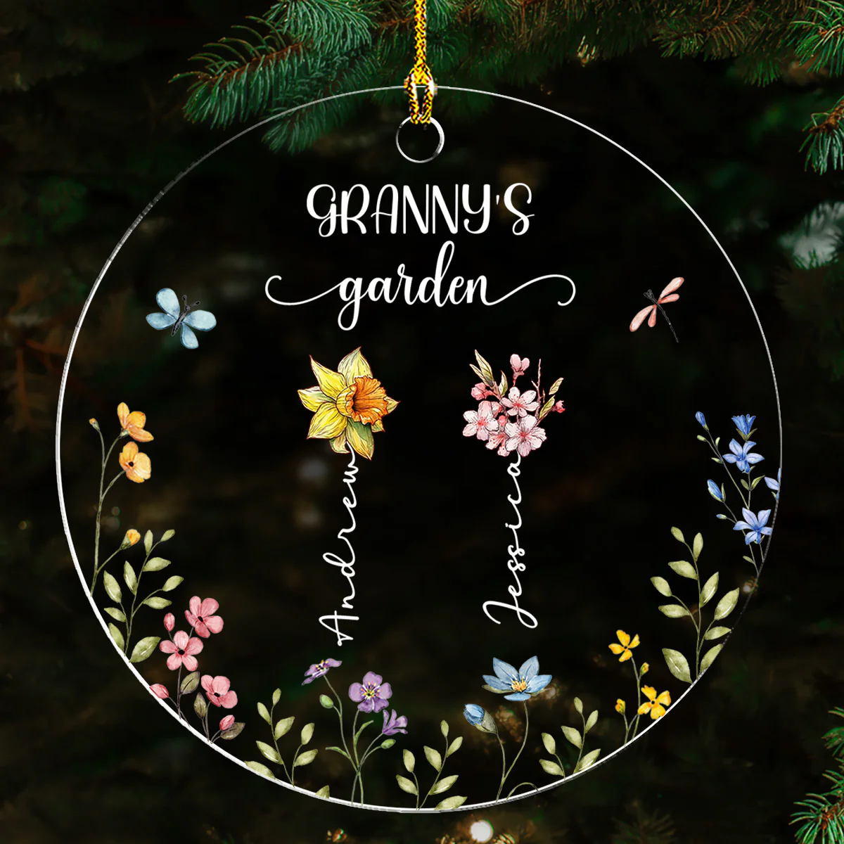 Grandma Garden - Personalized Custom Acrylic Ornament - Image 3
