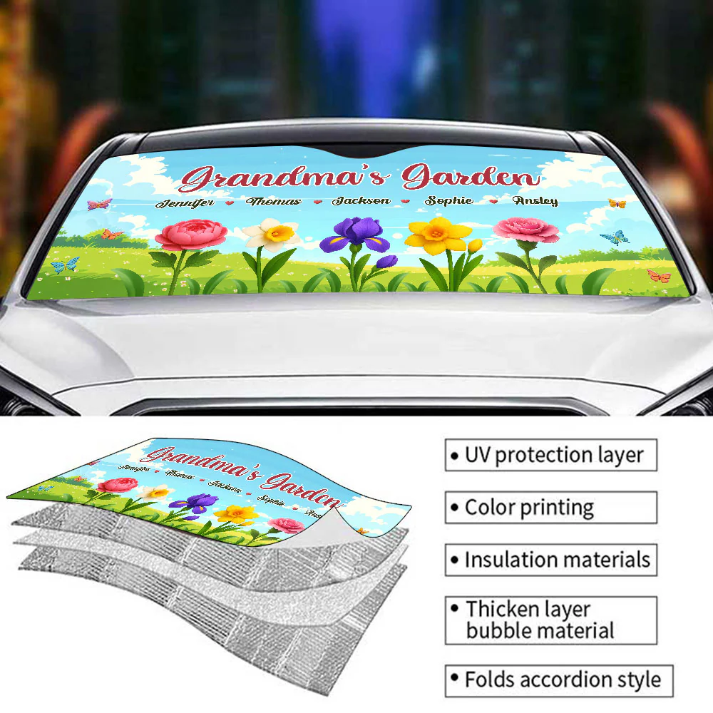 Grandma Garden - Personalized Custom Car Sunshade - Image 4