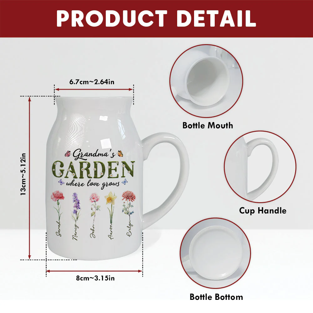 Grandma Garden - Personalized Custom Flower Vase - Image 4