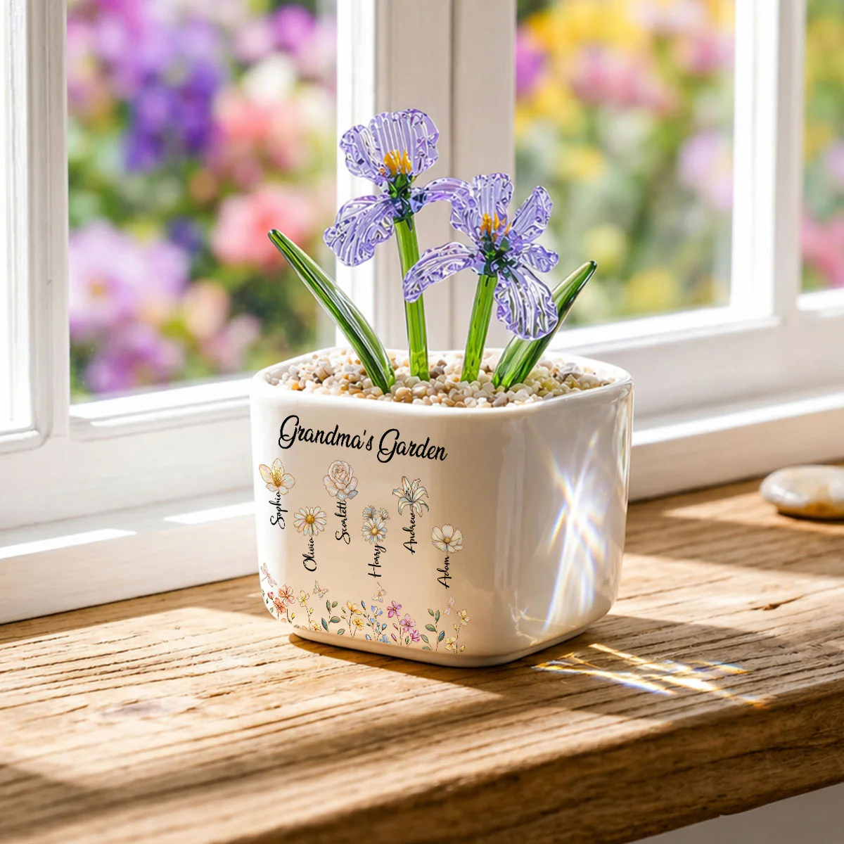 Grandma Garden - Personalized Custom Glass Birth Month Flower - Image 2