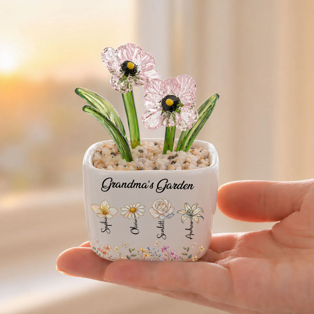 Grandma Garden - Personalized Custom Glass Birth Month Flower - Image 3