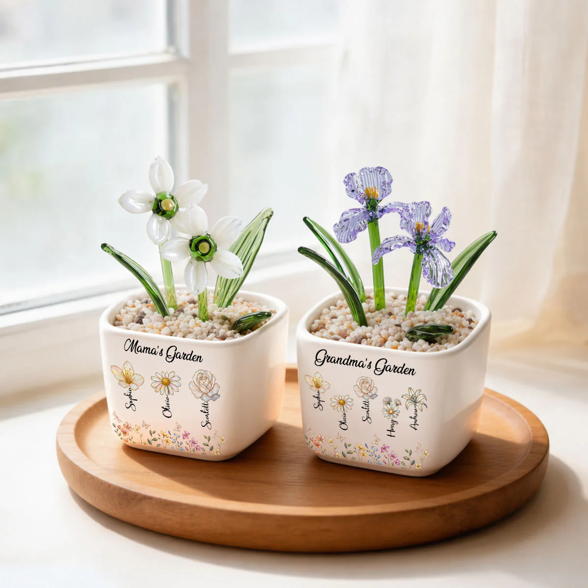 Grandma Garden - Personalized Custom Glass Birth Month Flower - Image 5