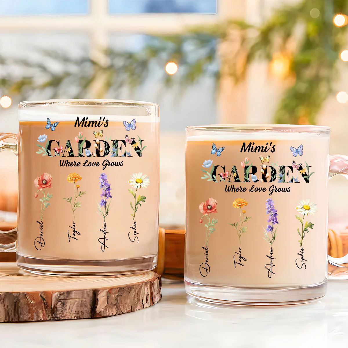 Grandma Garden - Personalized Custom Glass Mug - Image 2