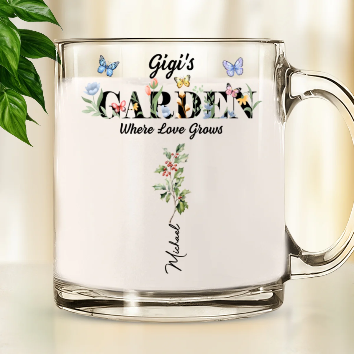 Grandma Garden - Personalized Custom Glass Mug - Image 6