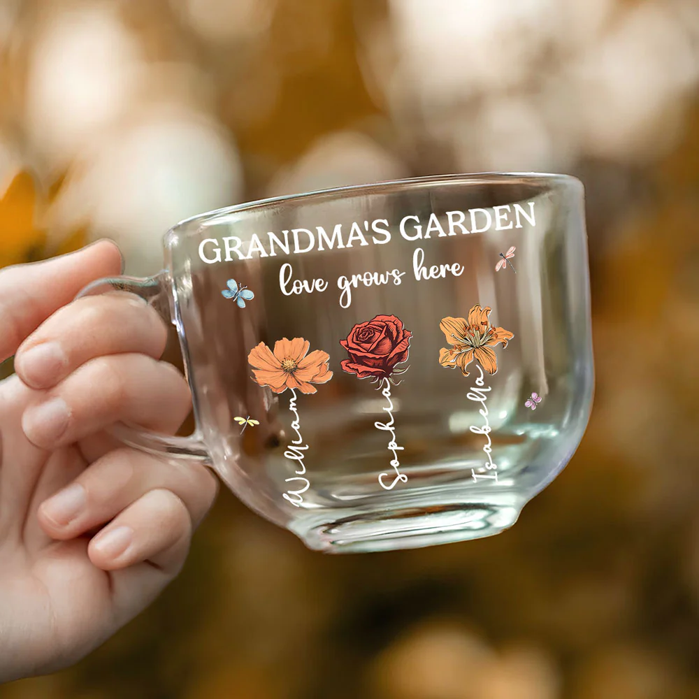 Grandma Garden - Personalized Custom Glass Tea Cup - Image 5