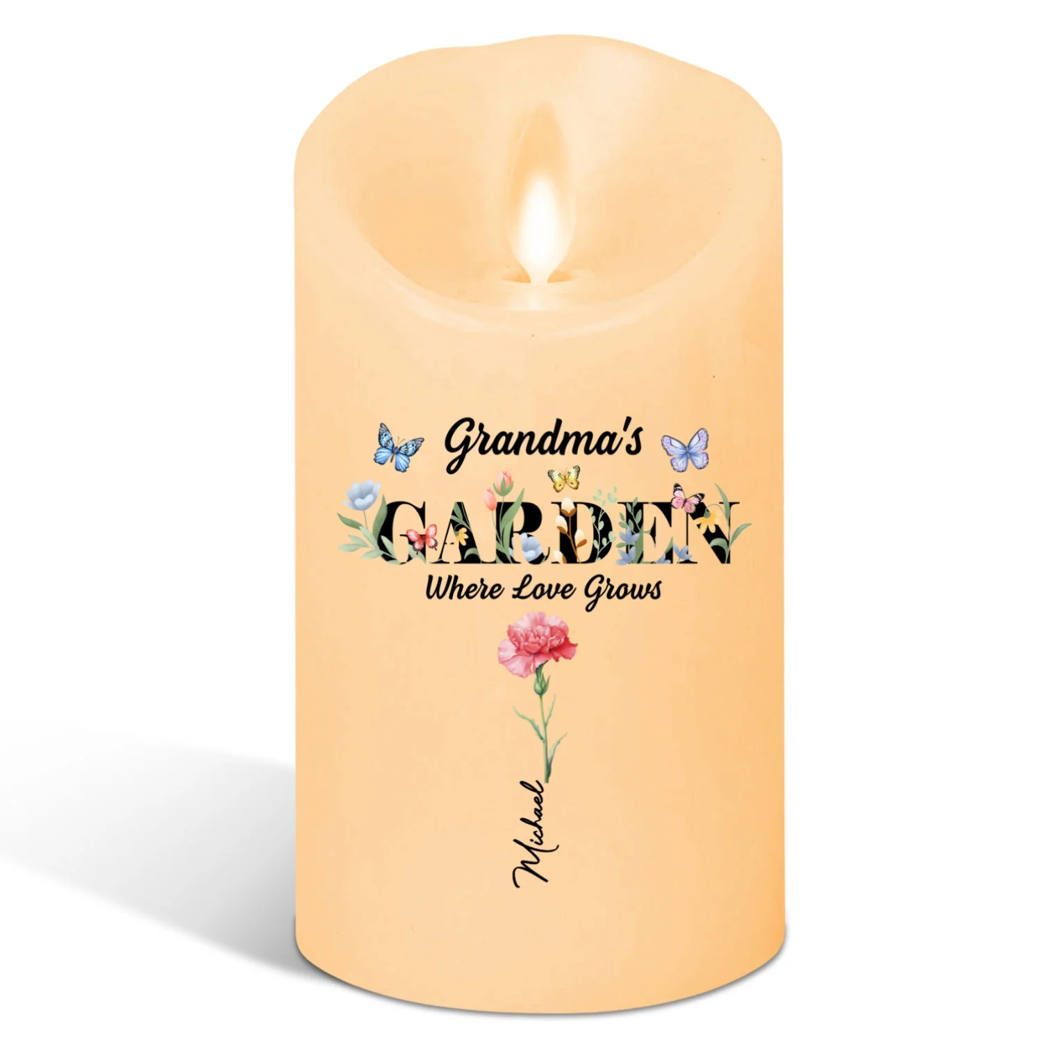 Grandma Garden - Personalized Custom LED Candle - Image 7